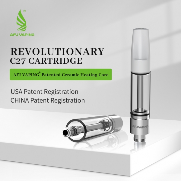 Patented Thc Vape Cartridge For Cannabis Oil 1ml Dual Core-,Delta  8,CBD,AFJ VAPING,,